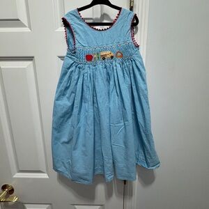 Blue Sleeveless smocked Scoop Neck Sundress size 4